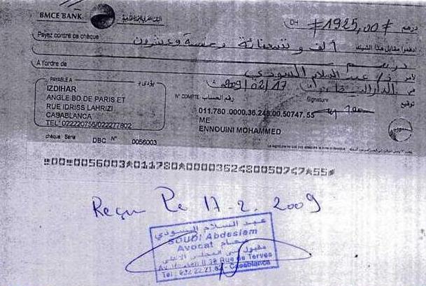 cheque enn2009
